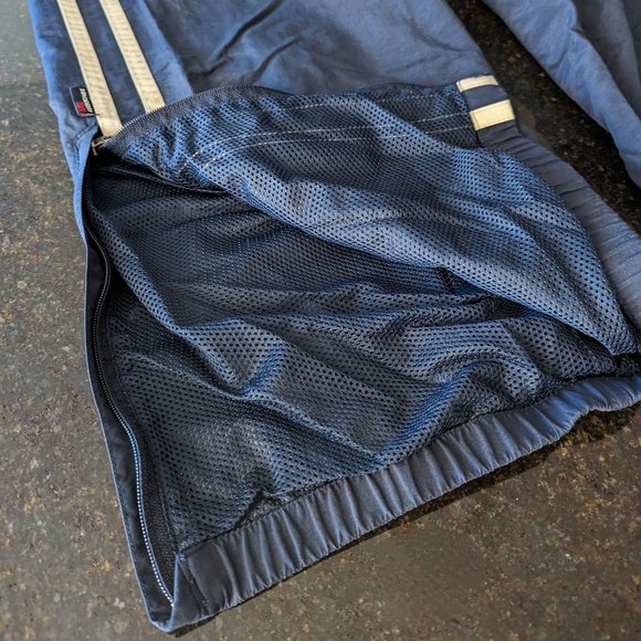 A&F Vintage 90s Men Size L Navy Blue Wind Track Pants Abercrombie & Fitch - Picture 8 of 17